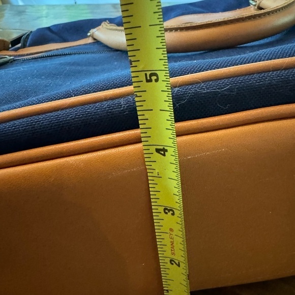 L.L. Bean Vintage Navy Canvas laptop messenger bag case tote w/shoulder strap - Picture 6 of 14